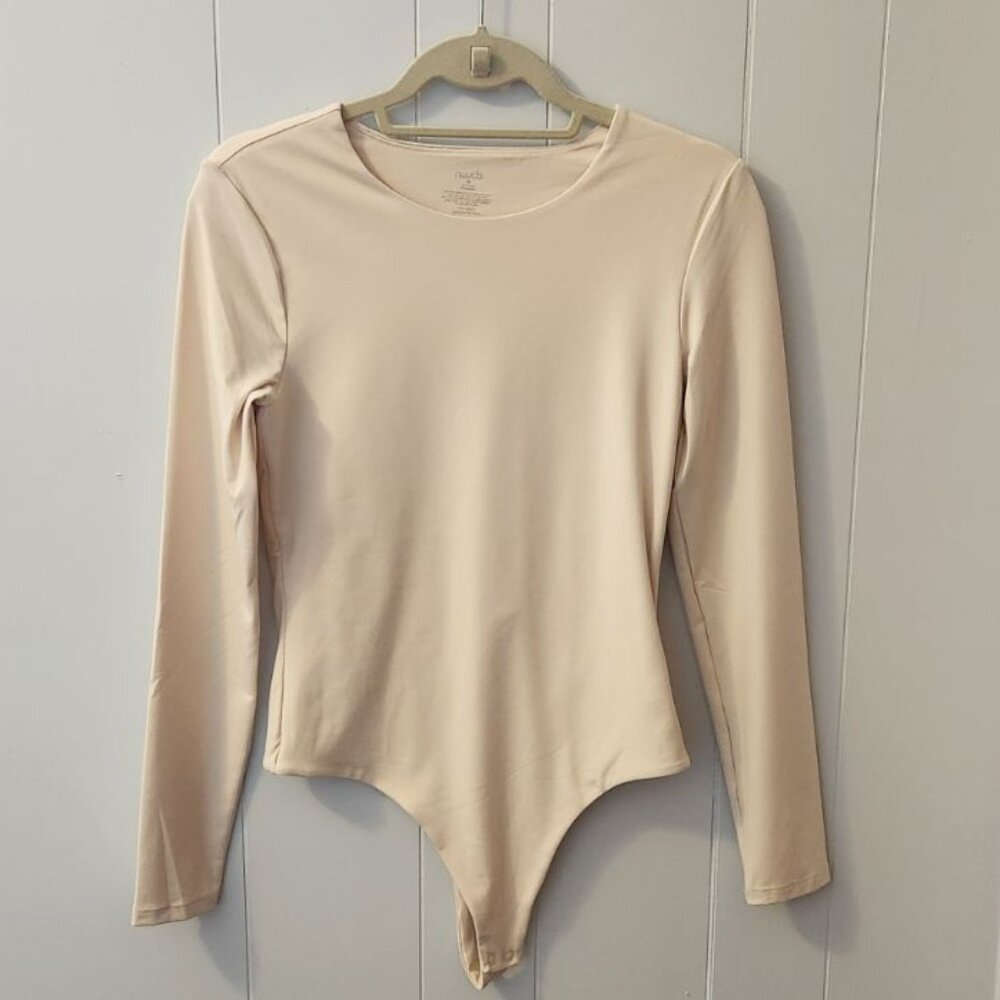 New/Never Worn- Nuuds Long Sleeve Crewneck Bodysuit- Bone, Medium